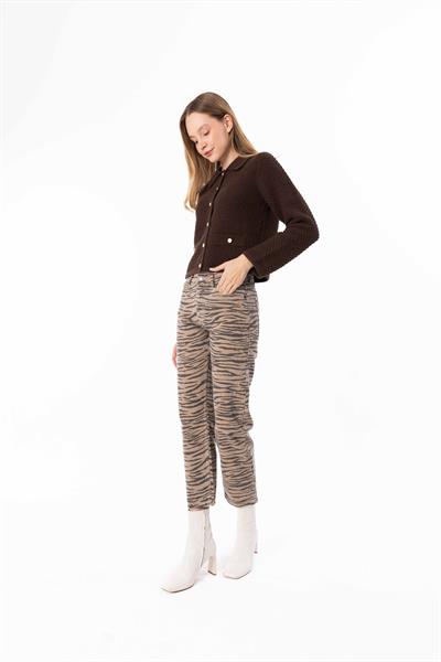 Jean Tiger - Zebra Desen Regular Fit Denim Pantolon - Zebra Renk