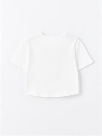 Macapa - Örme Baskı Detaylı Tshirt - Ekru Renk