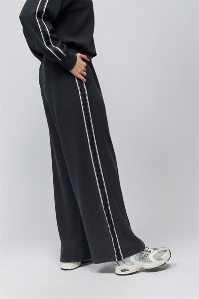 Malaga - Şerit Detaylı Pike Modal Kumaş Rahat Kalıp Pantolon - Lacivert Renk