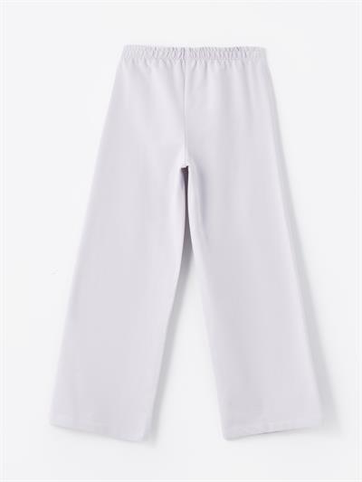 Maringa - Örme Nervür Detaylı Bol Paça Pantolon - Lila Renk