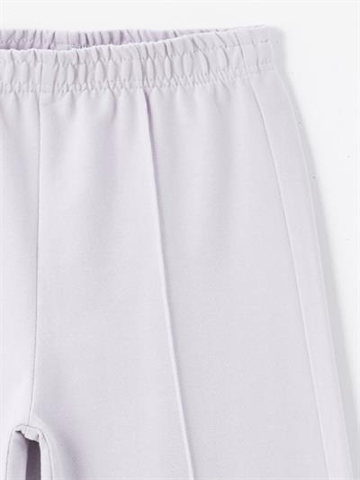 Maringa - Örme Nervür Detaylı Bol Paça Pantolon - Lila Renk