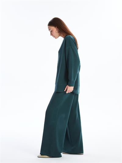 Molise - Modal Oysho Kumaş Bol Paça Pantolon - Yeşil