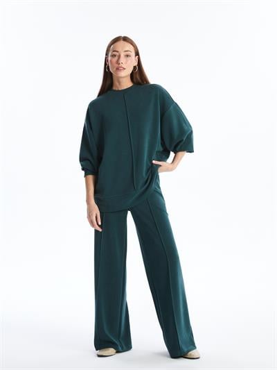 Molise - Modal Oysho Kumaş Bol Paça Pantolon - Yeşil