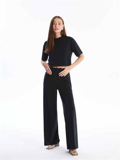 Molise - Modal Oysho Kumaş Bol Paça Pantolon - Antrasit