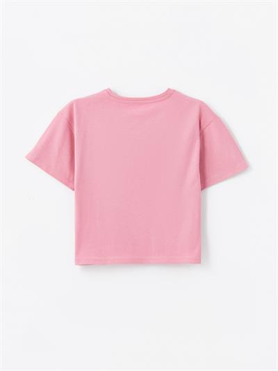 Natal - Örme Baskı Detaylı Tshirt - Pembe Renk