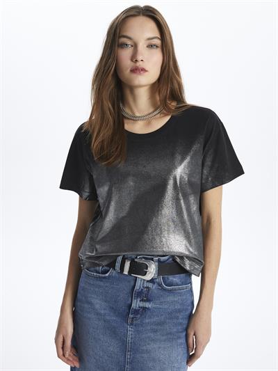 New York- Bisiklet Yaka Kısa Kol Baskılı Tshirt- Siyah