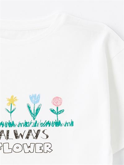 Natal - Örme Baskı Detaylı Tshirt - Bej Renk