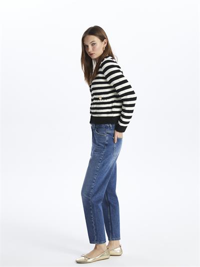 Paris- Mom Jean Pantolon- Mid-Dark