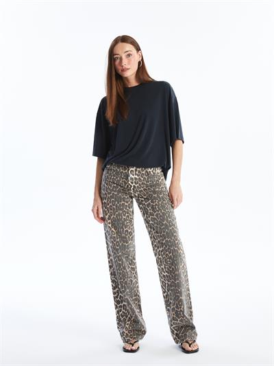 Pau - Modal Oysho Kumaş Düz Oversize Tshirt- Antrasit