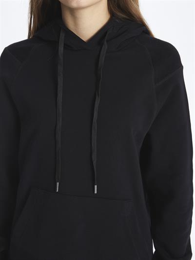 Porto- Kapuşonlu Uzun Kol Düz Sweatshirt- Siyah