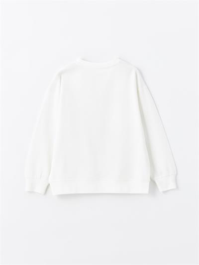 Rio - Örme Baskı Detaylı Sweatshirt - Beyaz
