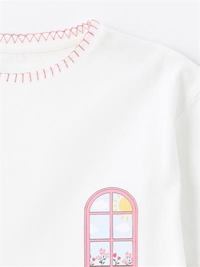 Salvador - Örme Baskı Detaylı T-shirt - Beyaz