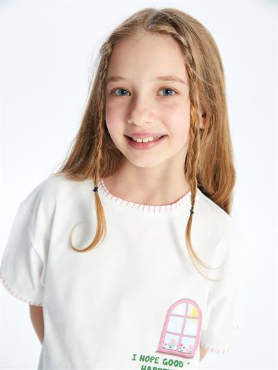 Salvador - Örme Baskı Detaylı T-shirt - Beyaz