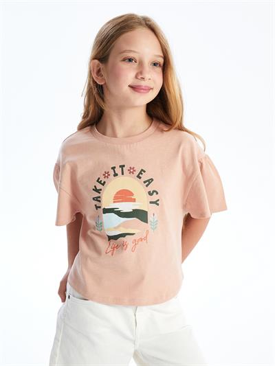 Goya - Örme Baskı Detaylı Tshirt - Pembe