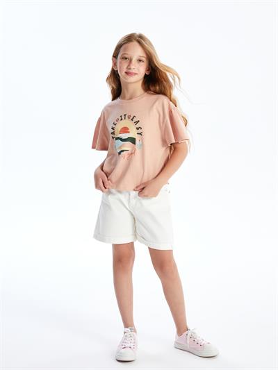 Goya - Örme Baskı Detaylı Tshirt - Pembe