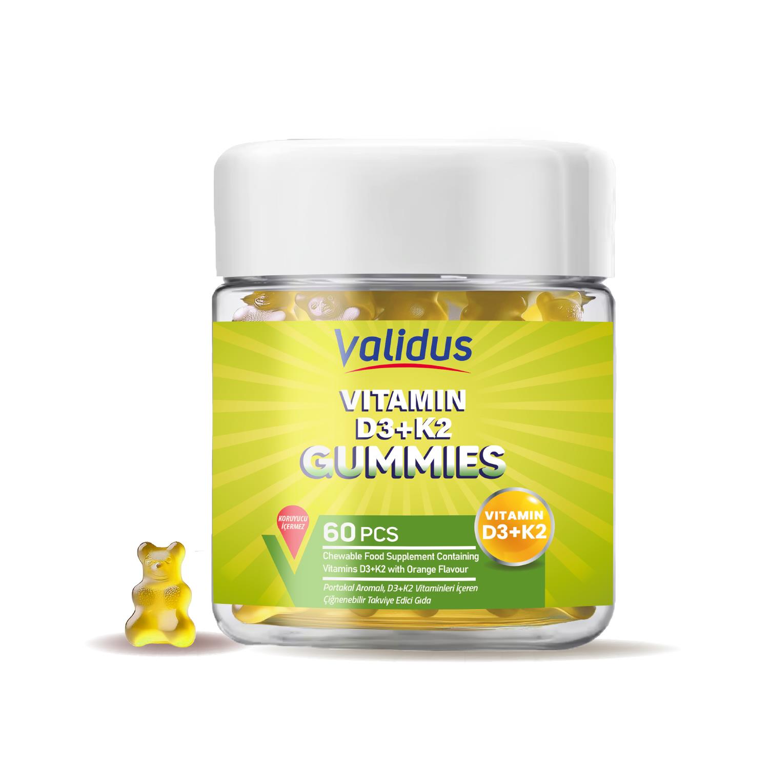 Validus Vitamin D3 1000 IU + K2 60 Gummy