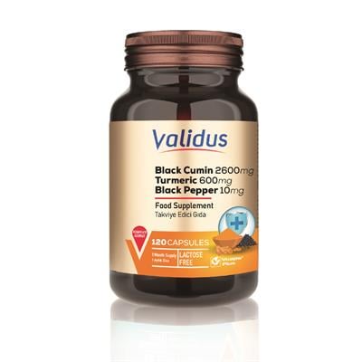 Validus Çörekotu, Zerdeçal ve Karabiber Ekstreleri İçeren Kapsül Takviye Edici Gıda