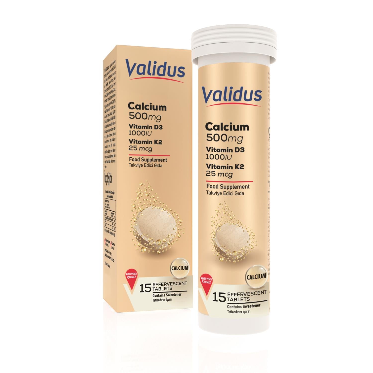 Osteo Calcium + Vitamin D3 + Vitamin K2 Efervesan Tablet