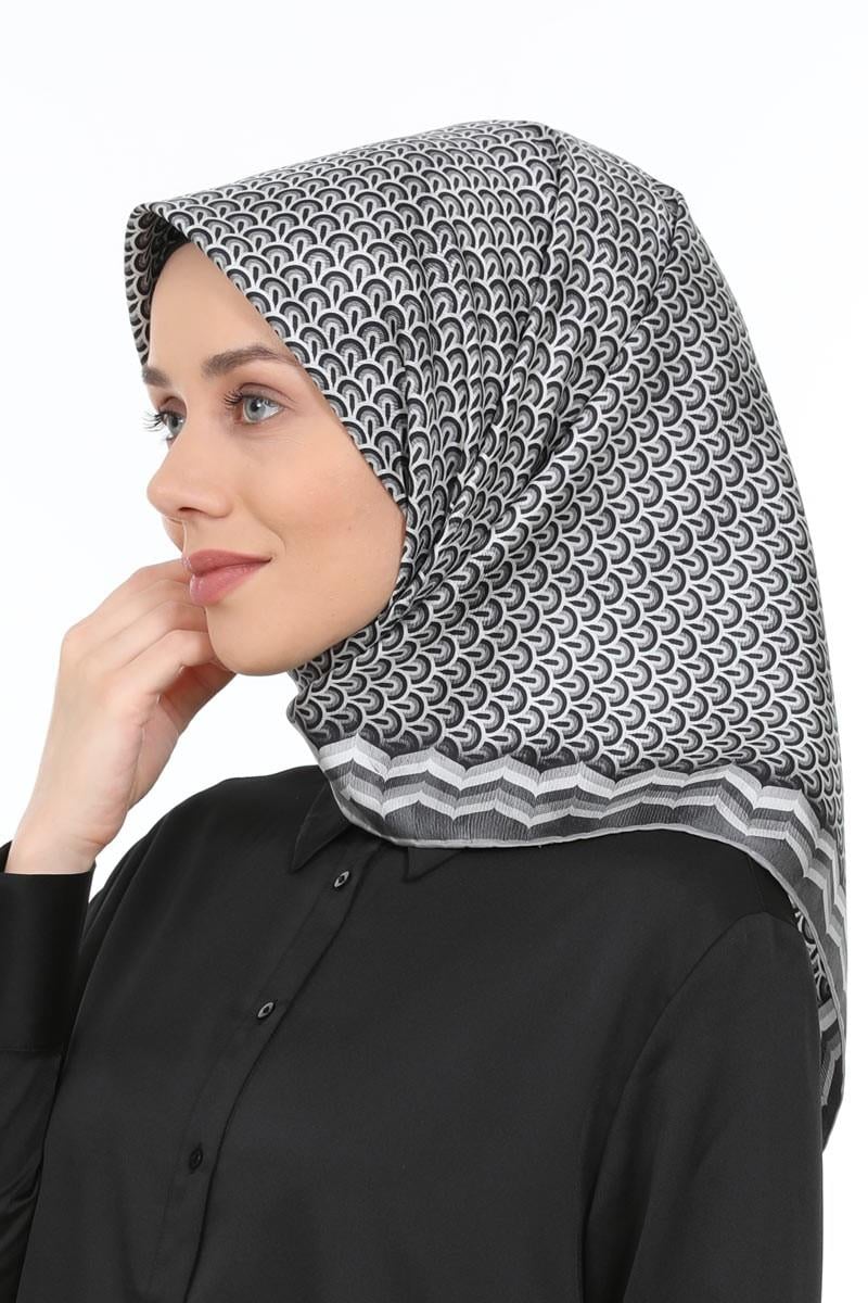 Levidor Açık Gri Twill Saf İpek Eşarp