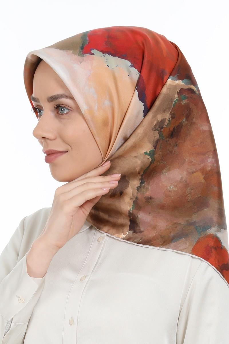 Levidor Açık Kahverengi Twill Saf İpek Eşarp