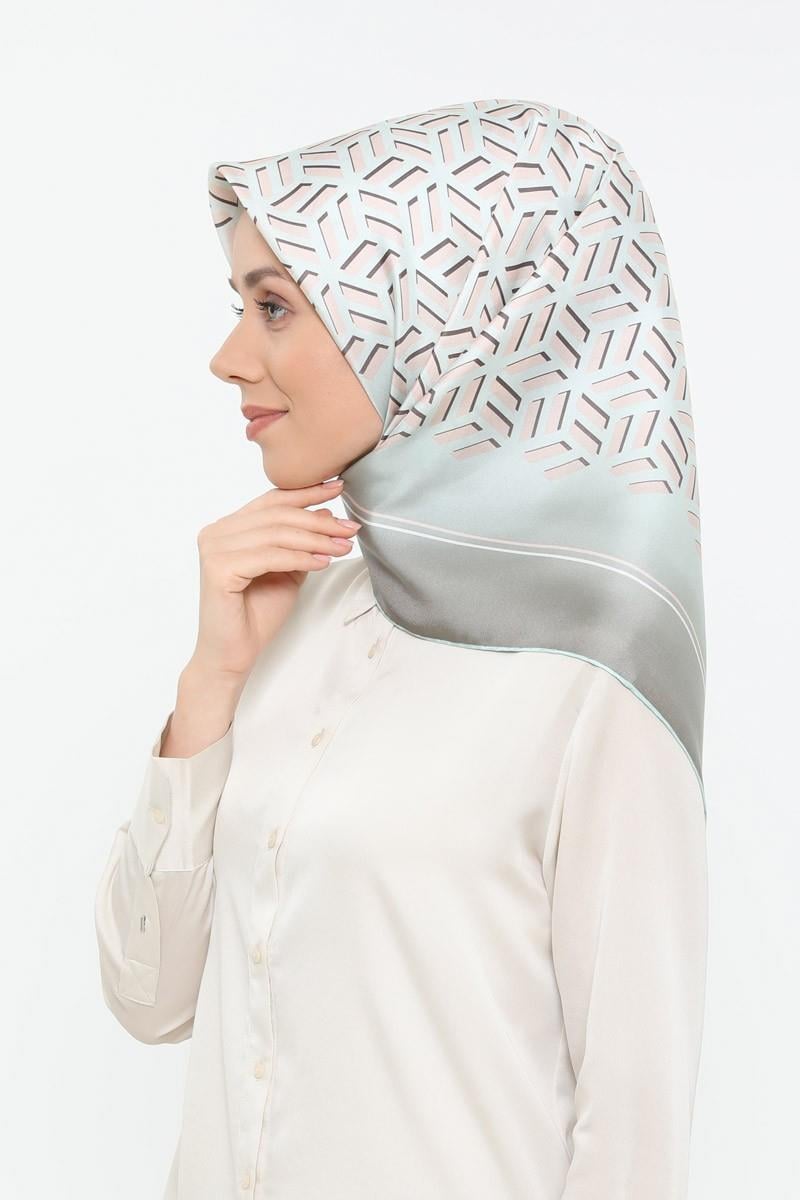 Levidor Açık Yeşil Twill Saf İpek Eşarp
