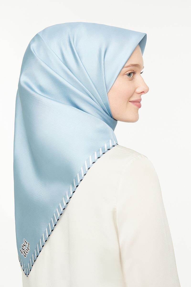 Levidor Bebe Mavisi Twill Saf İpek Eşarp