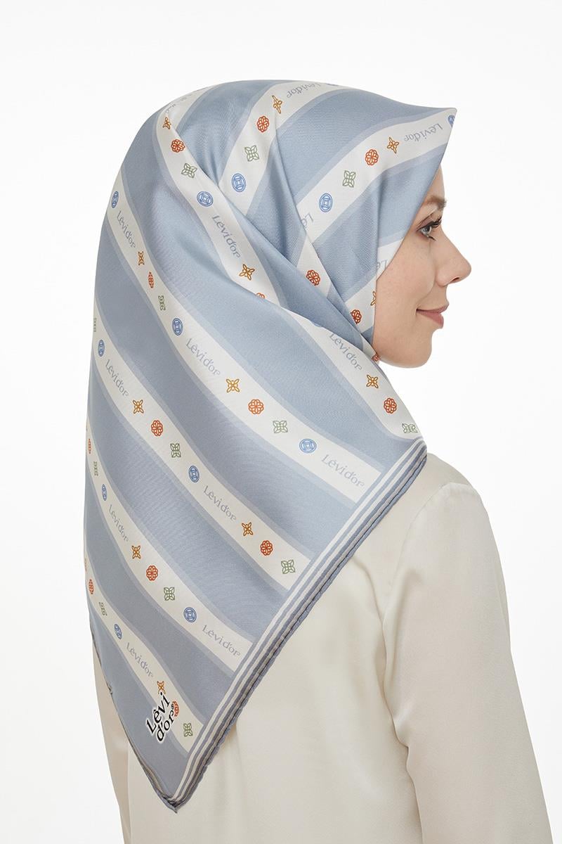 Levidor Bebe Mavisi Twill Saf İpek Eşarp