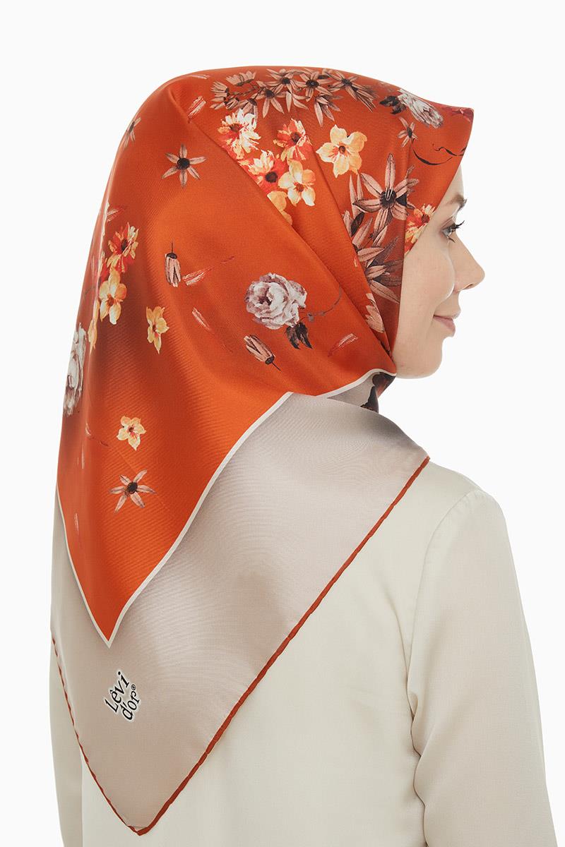 Levidor Bej Twill Saf İpek Eşarp