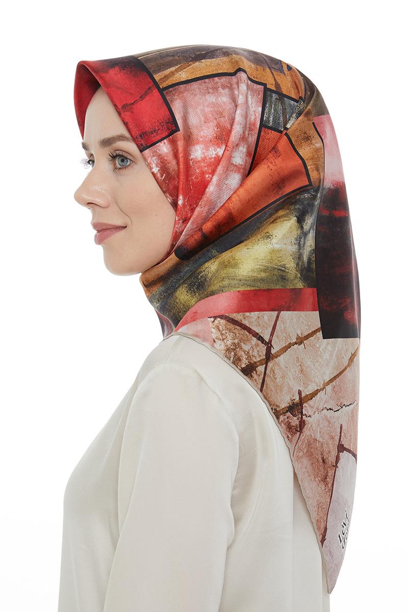 Levidor Bordo Twill Saf İpek Eşarp