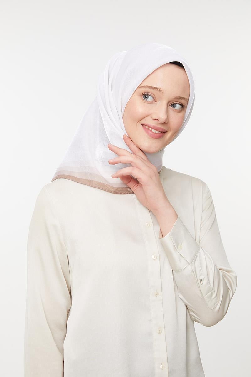 Levidor Ekru Kehribar Eşarp