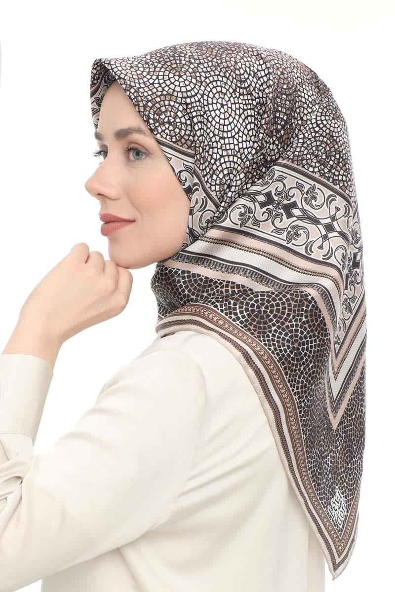 Levidor Ekru Twill Saf İpek Eşarp