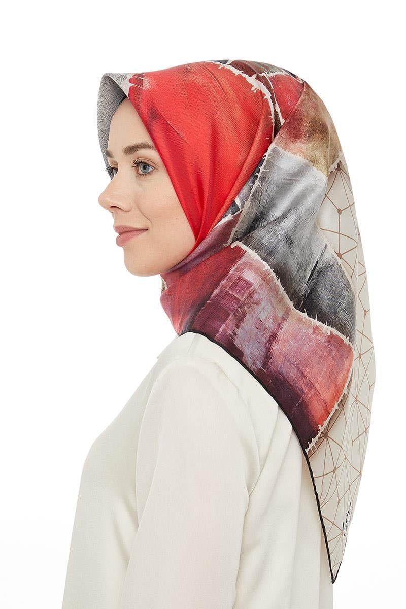 Levidor Ekru Twill Saf İpek Eşarp