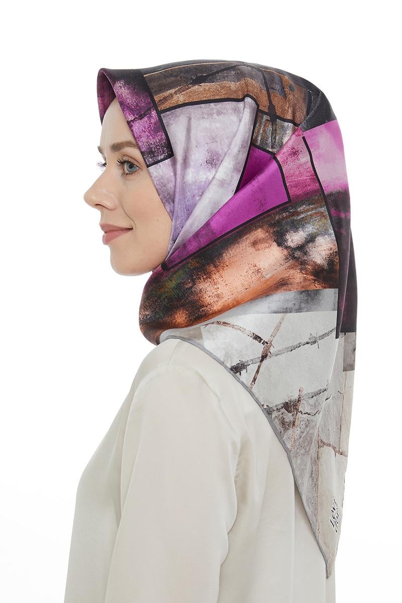 Levidor Füme Twill Saf İpek Eşarp