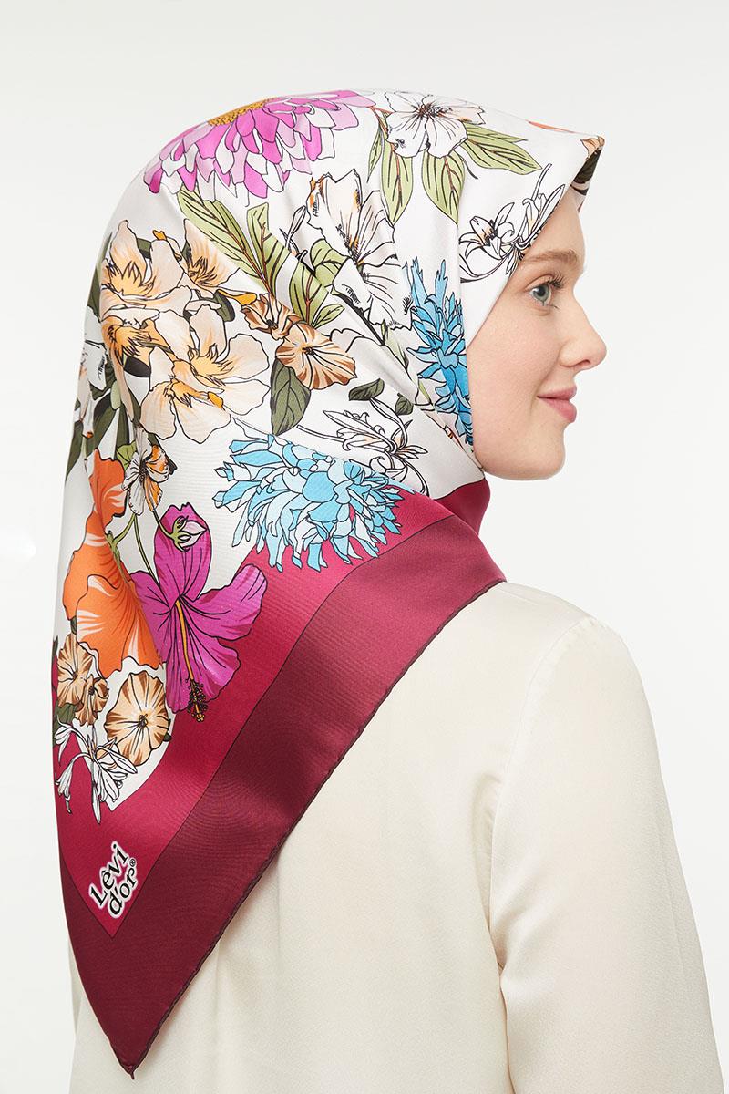 Levidor Fuşya Twill Saf İpek Eşarp