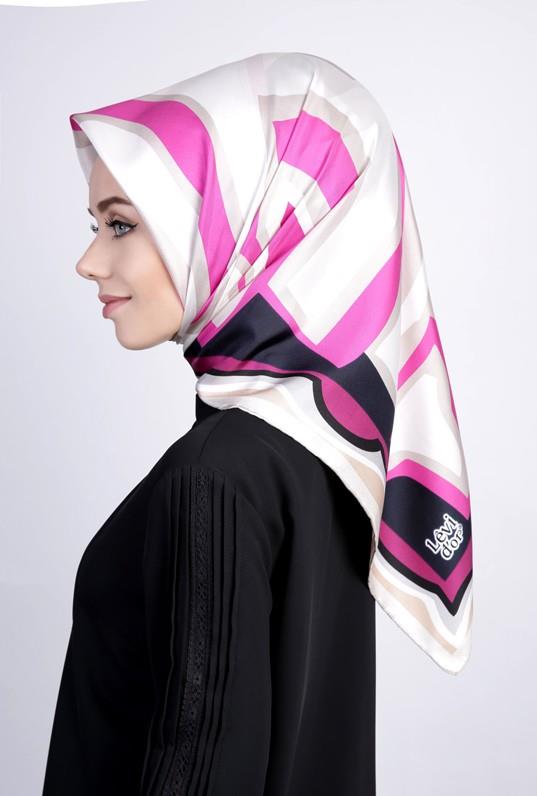 Levidor Fuşya Twill Saf İpek Eşarp