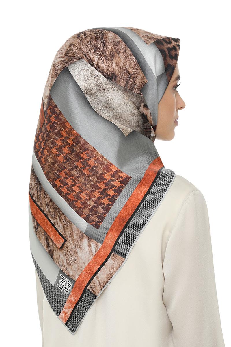 Levidor Gri Twill Saf İpek Eşarp