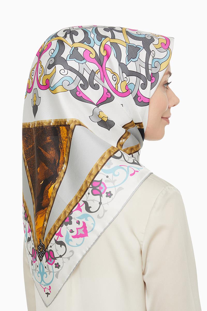 Levidor Gri Twill Saf İpek Eşarp