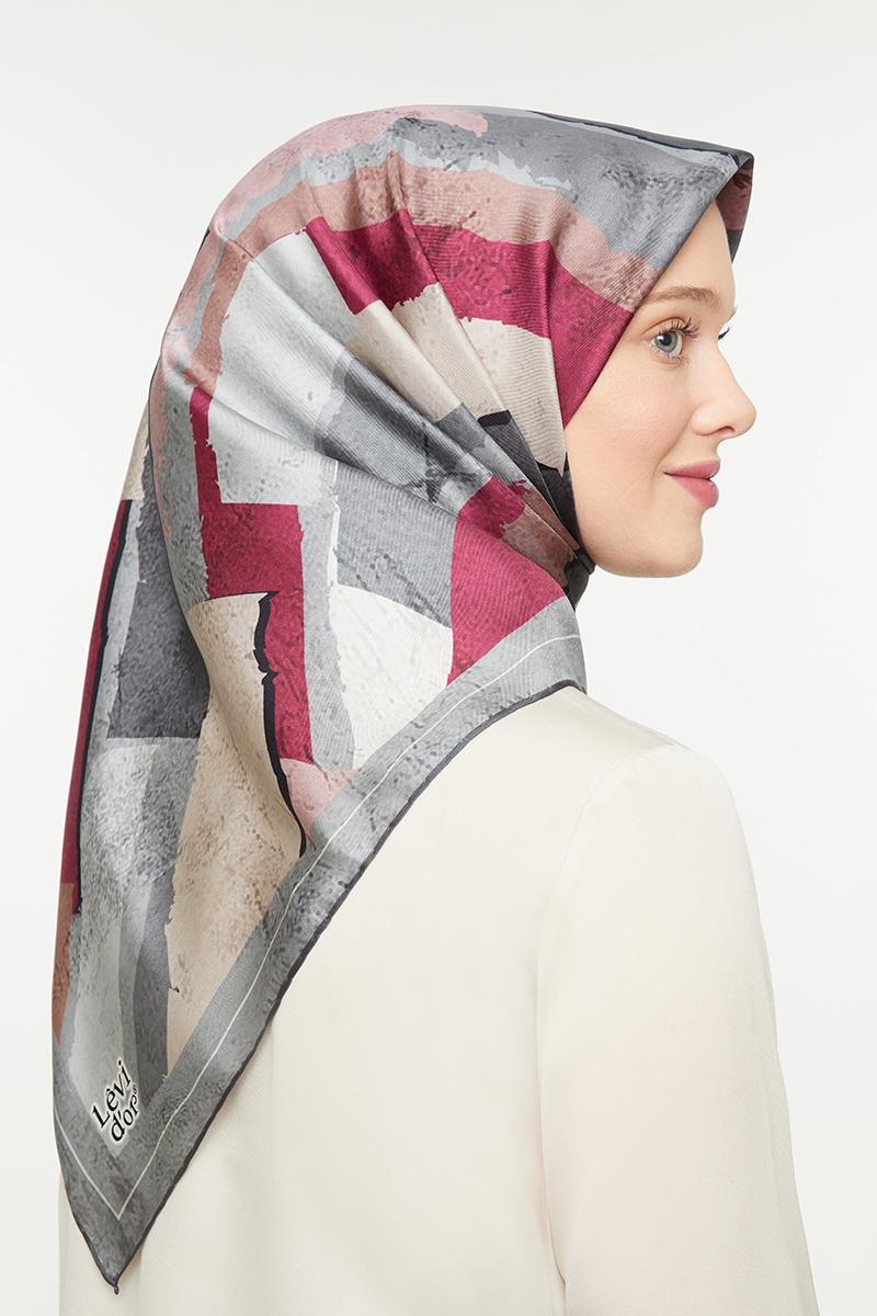 Levidor Gri Twill Saf İpek Eşarp