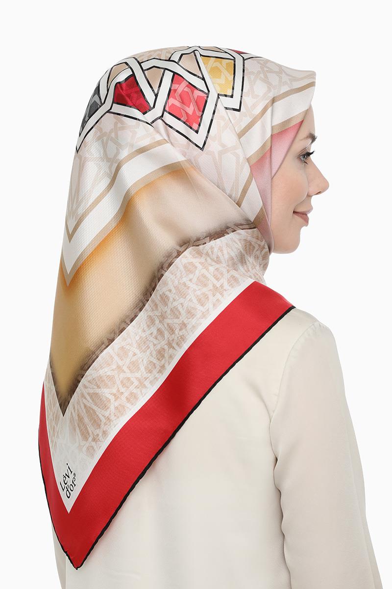 Levidor Kırmızı Twill Saf İpek Eşarp