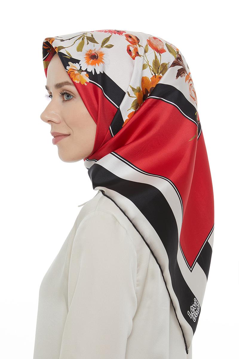 Levidor Kırmızı Twill Saf İpek Eşarp