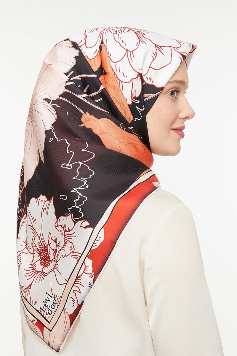 Levidor Kırmızı Twill Saf İpek Eşarp
