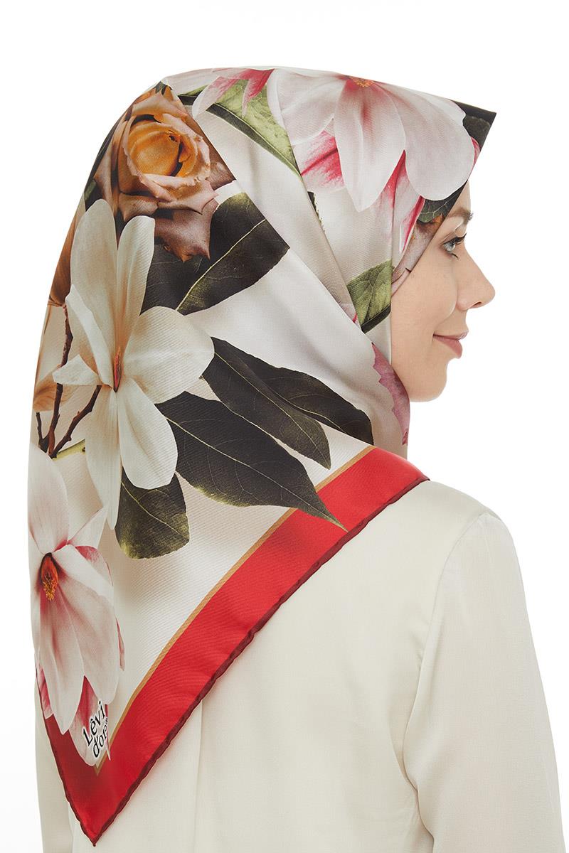 Levidor Kırmızı Twill Saf İpek Eşarp