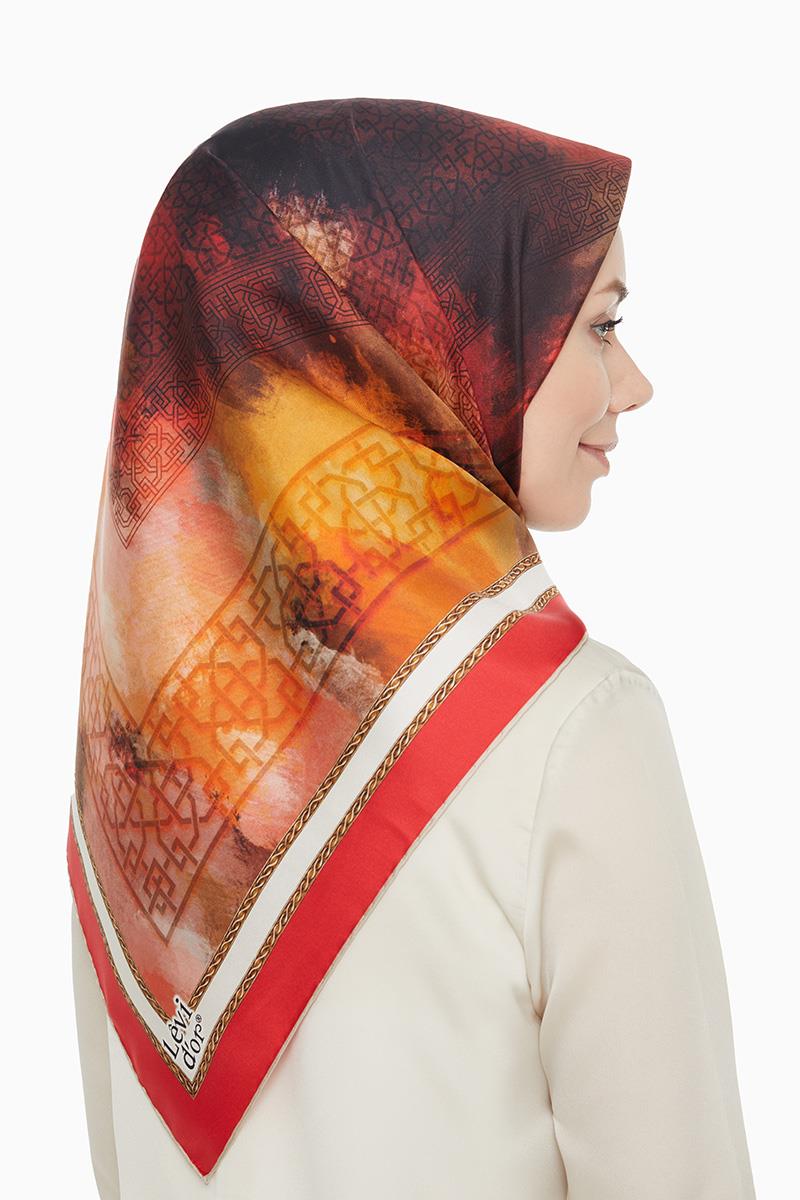 Levidor Kırmızı Twill Saf İpek Eşarp