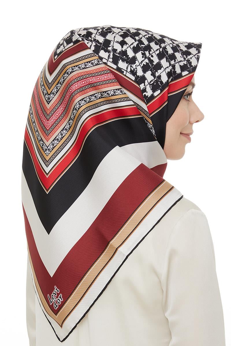 Levidor Kırmızı Twill Saf İpek Eşarp