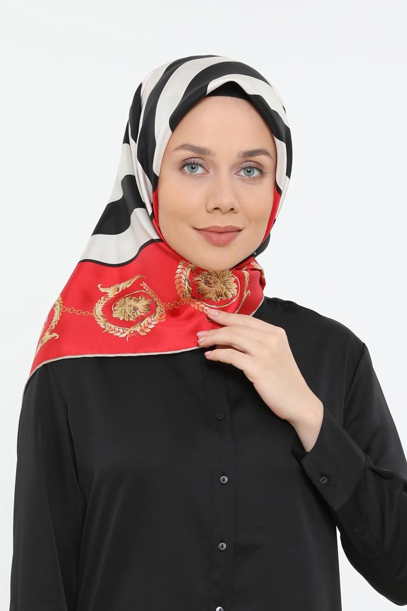 Levidor Kırmızı Twill Saf İpek Eşarp