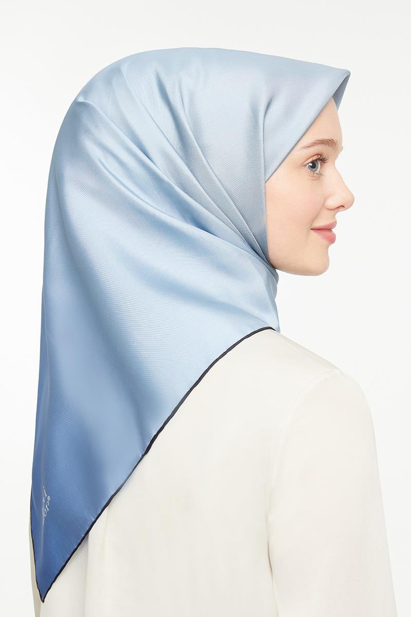 Levidor Kot Mavisi Twill Saf İpek Eşarp