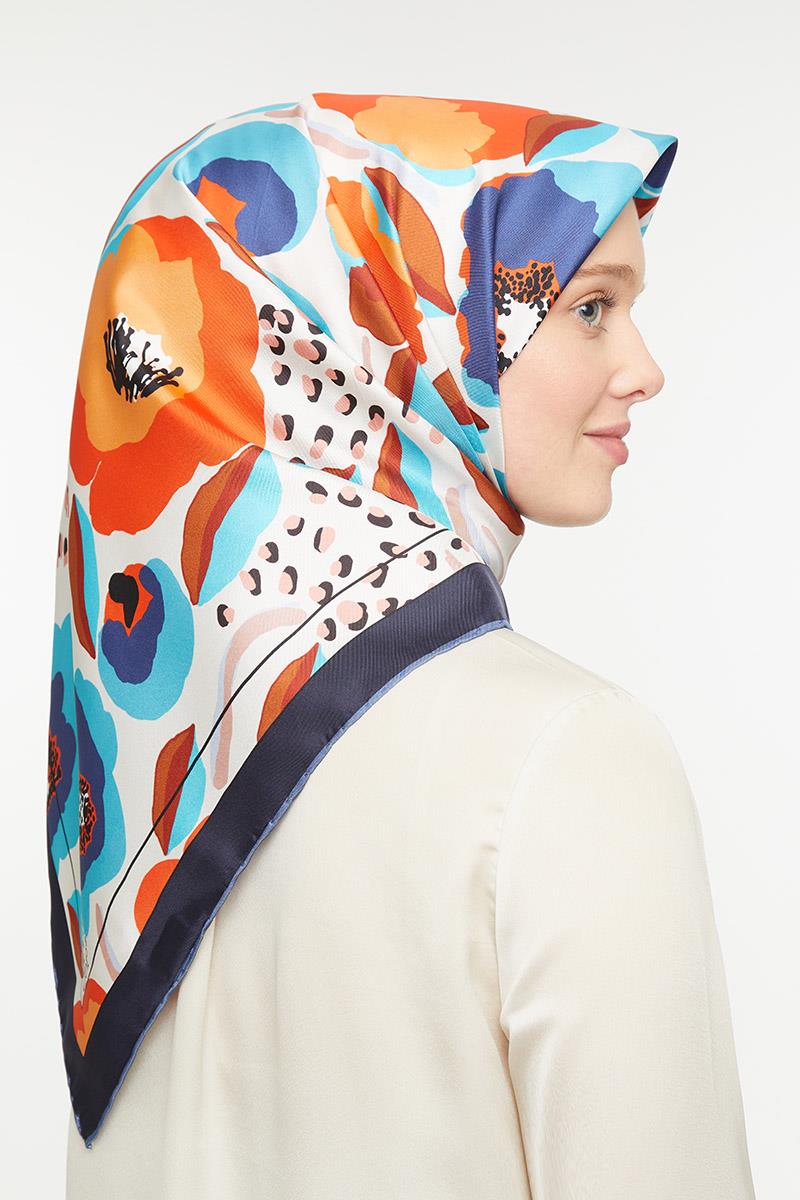 Levidor Lacivert Twill Saf İpek Eşarp