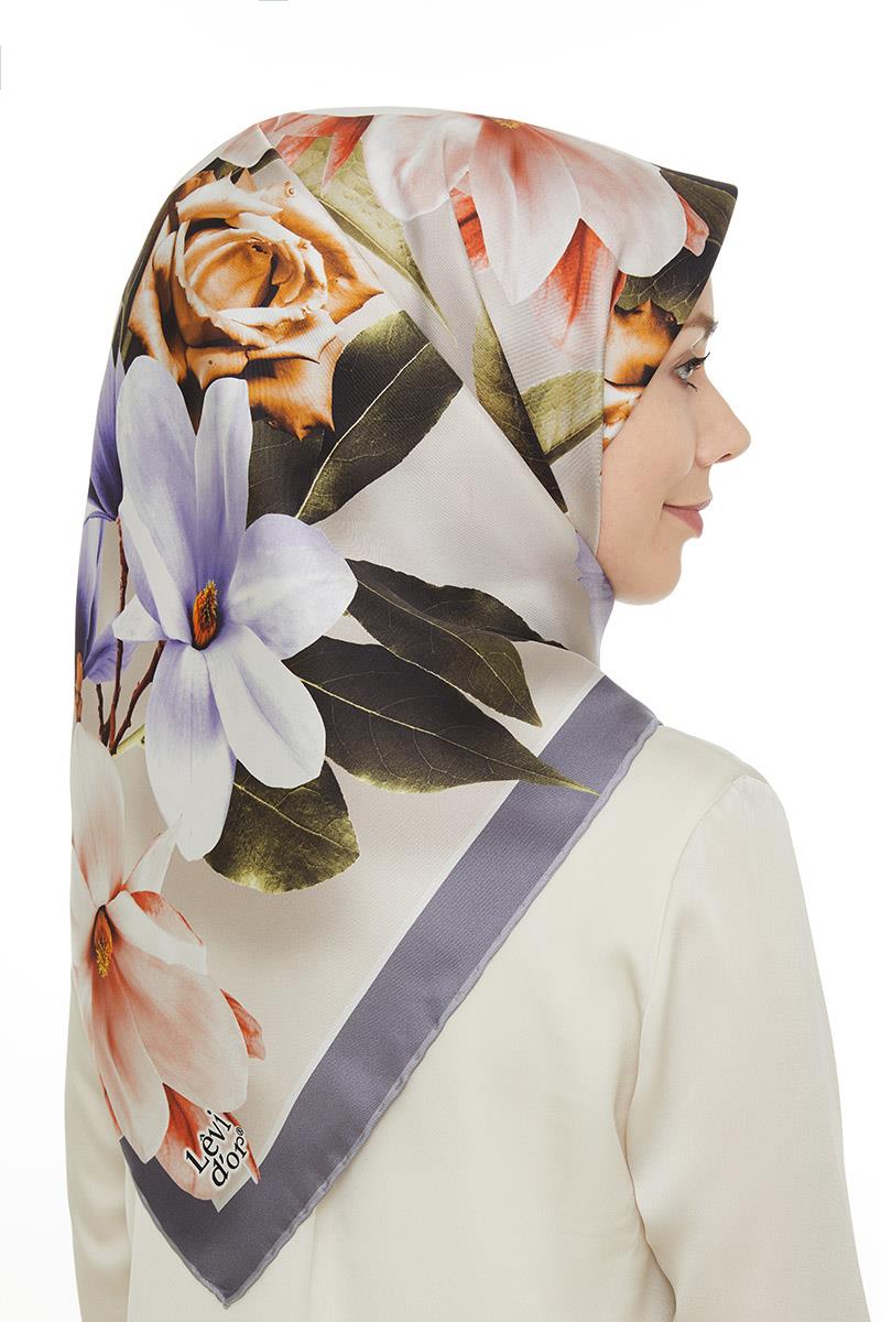Levidor Lila Twill Saf İpek Eşarp