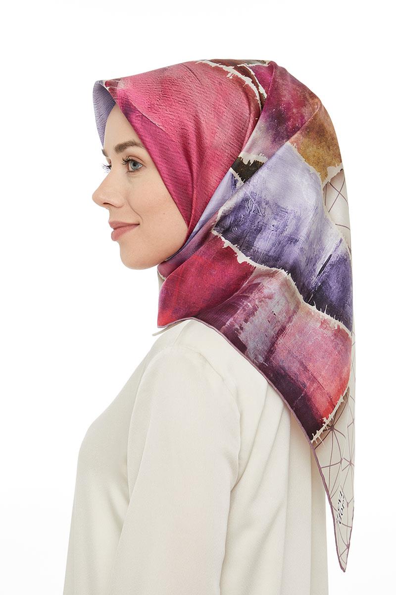 Levidor Lila Twill Saf İpek Eşarp