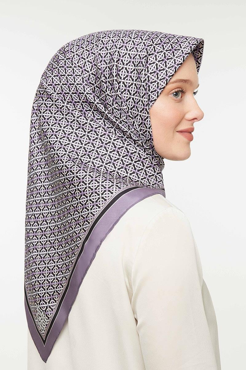 Levidor Lila Twill Saf İpek Eşarp